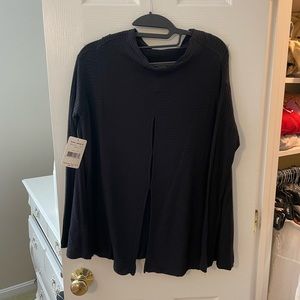 Free people high neck black sweater with openings in the back